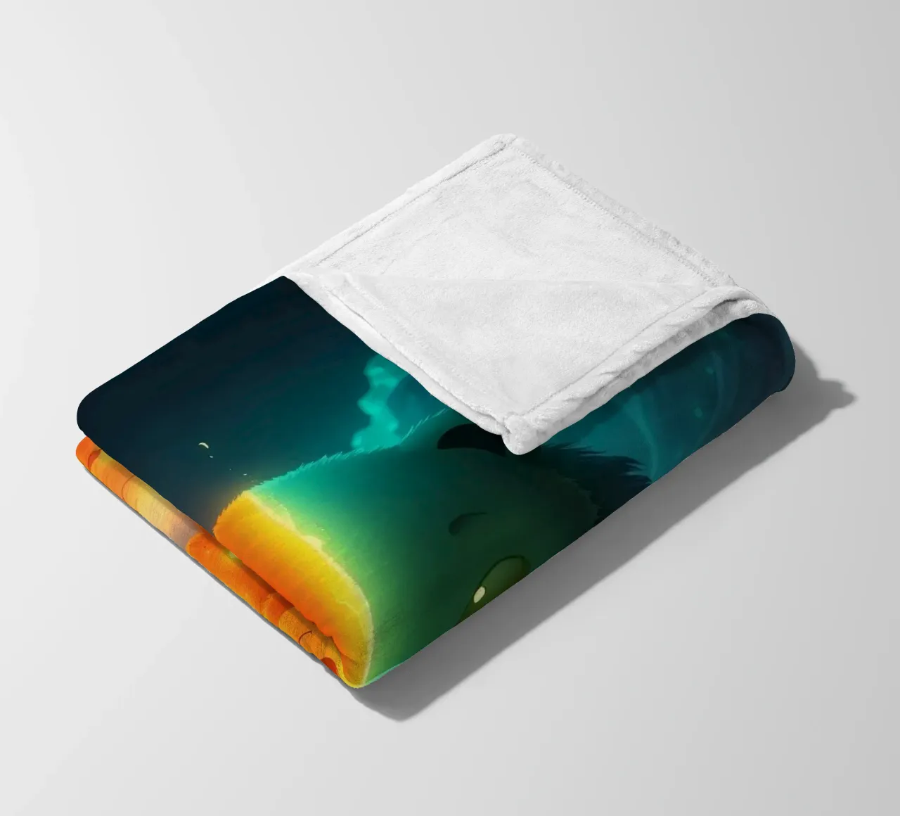 Panda enchanté avec des éléments lumineux marchant à travers un paysage mystique plaid polaire de DesignDoodle