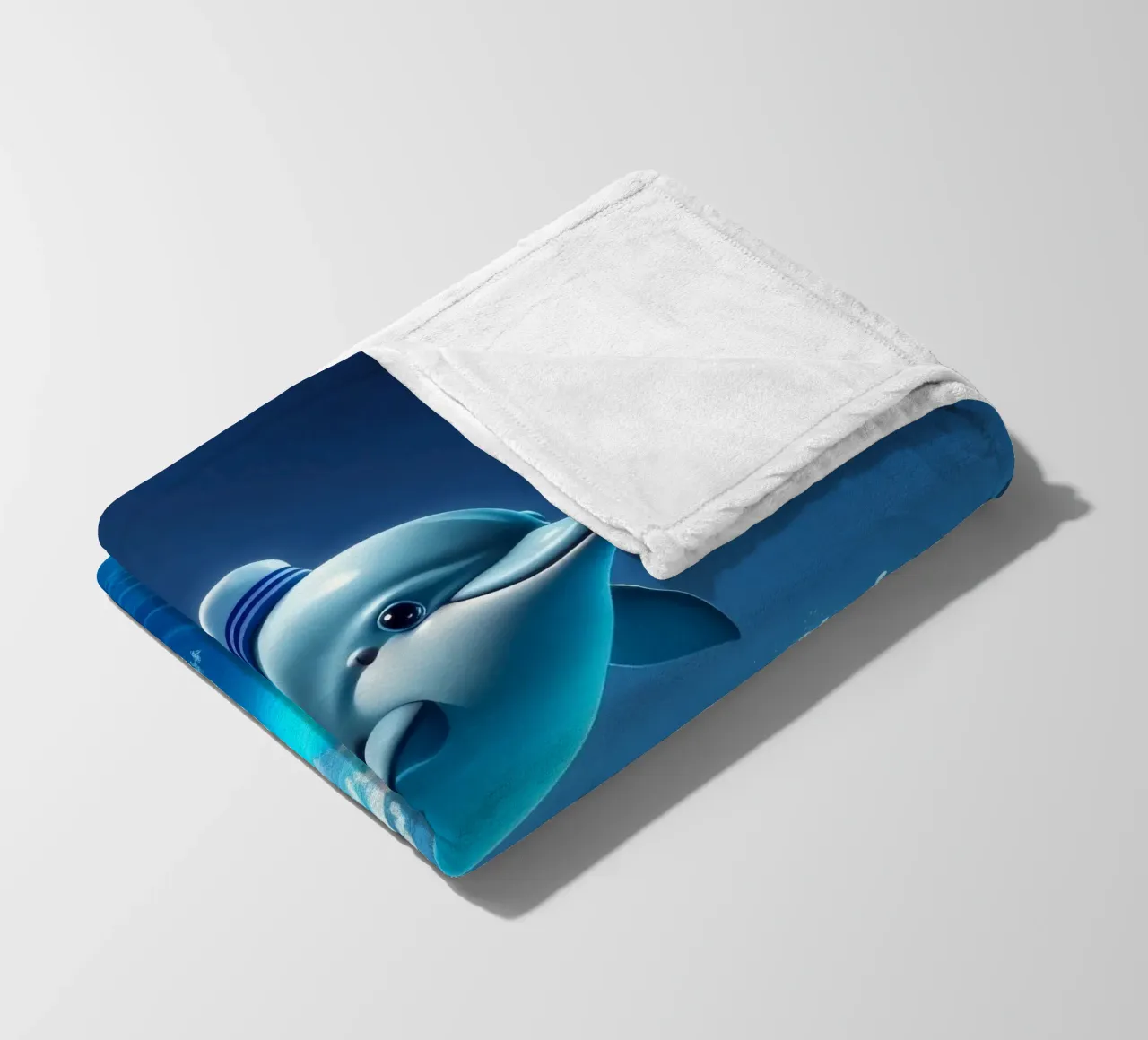Delfino con cappello da marinaio salta tra le onde dell'oceano coperta in pile da DesignDoodle