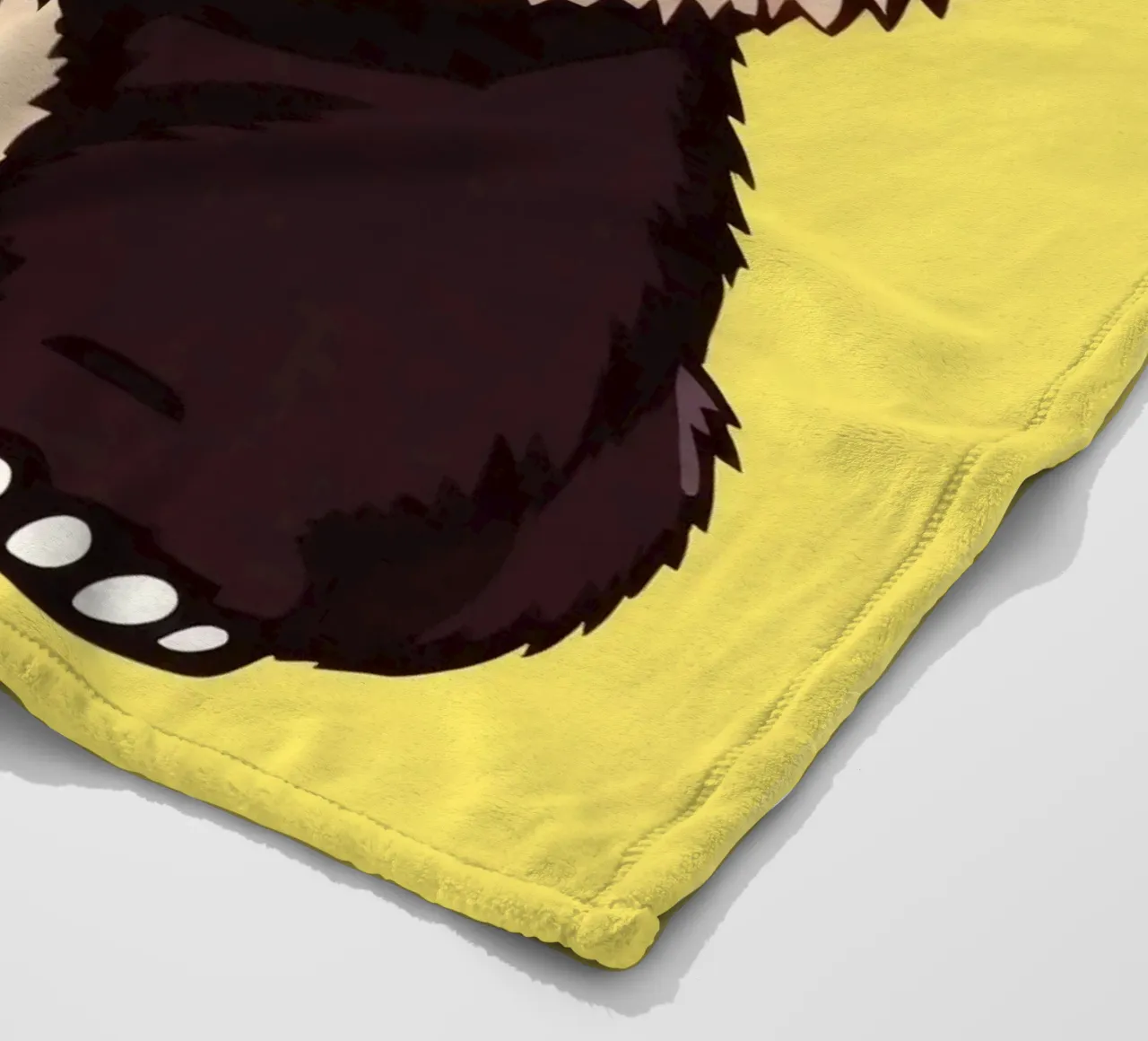 Illustrazione di un panda carino con uno sfondo giallo brillante coperta in pile da DesignDoodle
