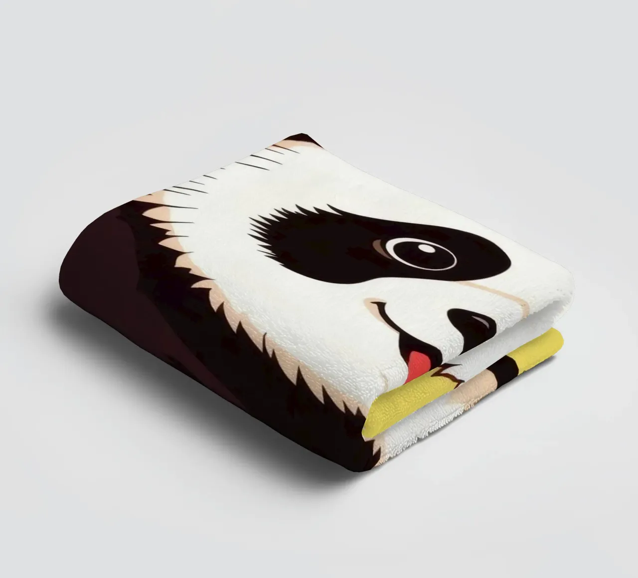 Illustration d'un panda mignon sur fond jaune vif serviette de bain de DesignDoodle
