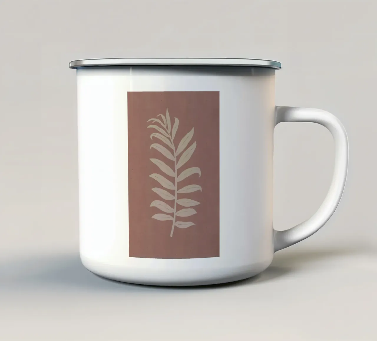 Areca Palmata Brickpink tazza in smalto da Elena Veronese