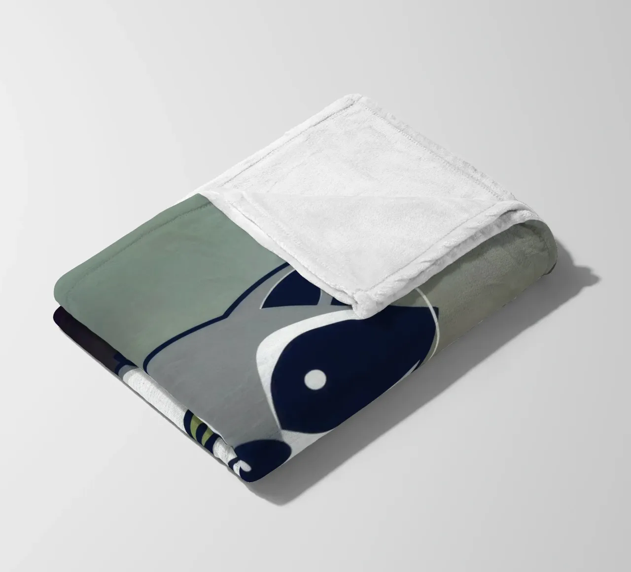 Simpatico personaggio di procione che tiene in mano palloncini a forma di cuore con una coperta in pile da DesignDoodle