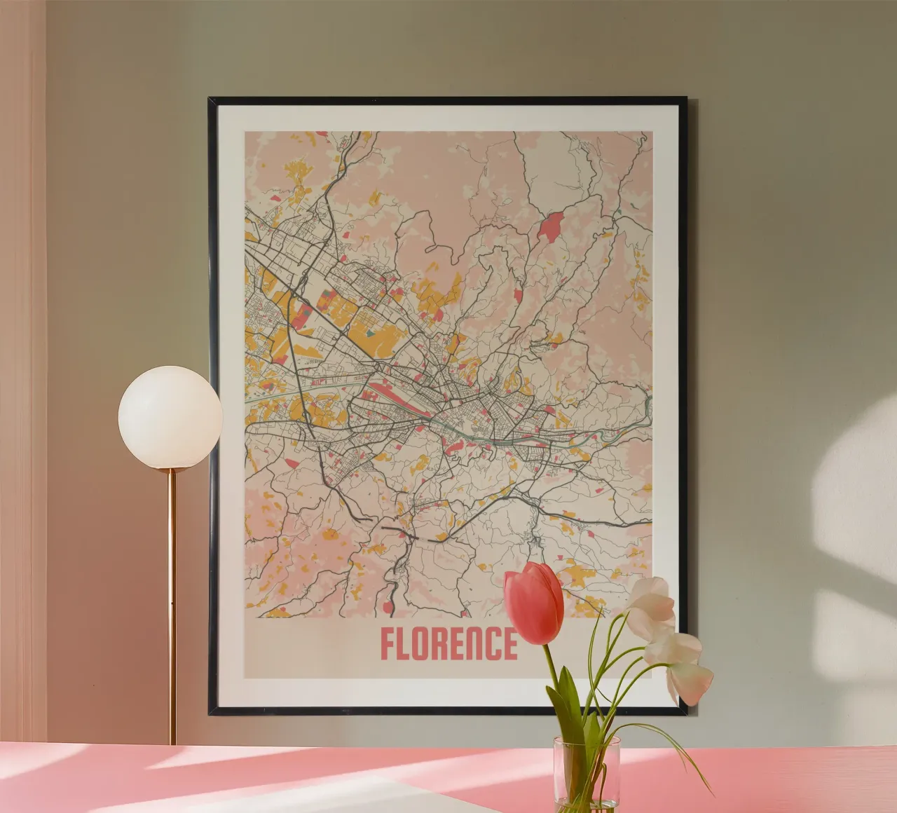 FLORENCE poster con telaio in legno da Travelstudio