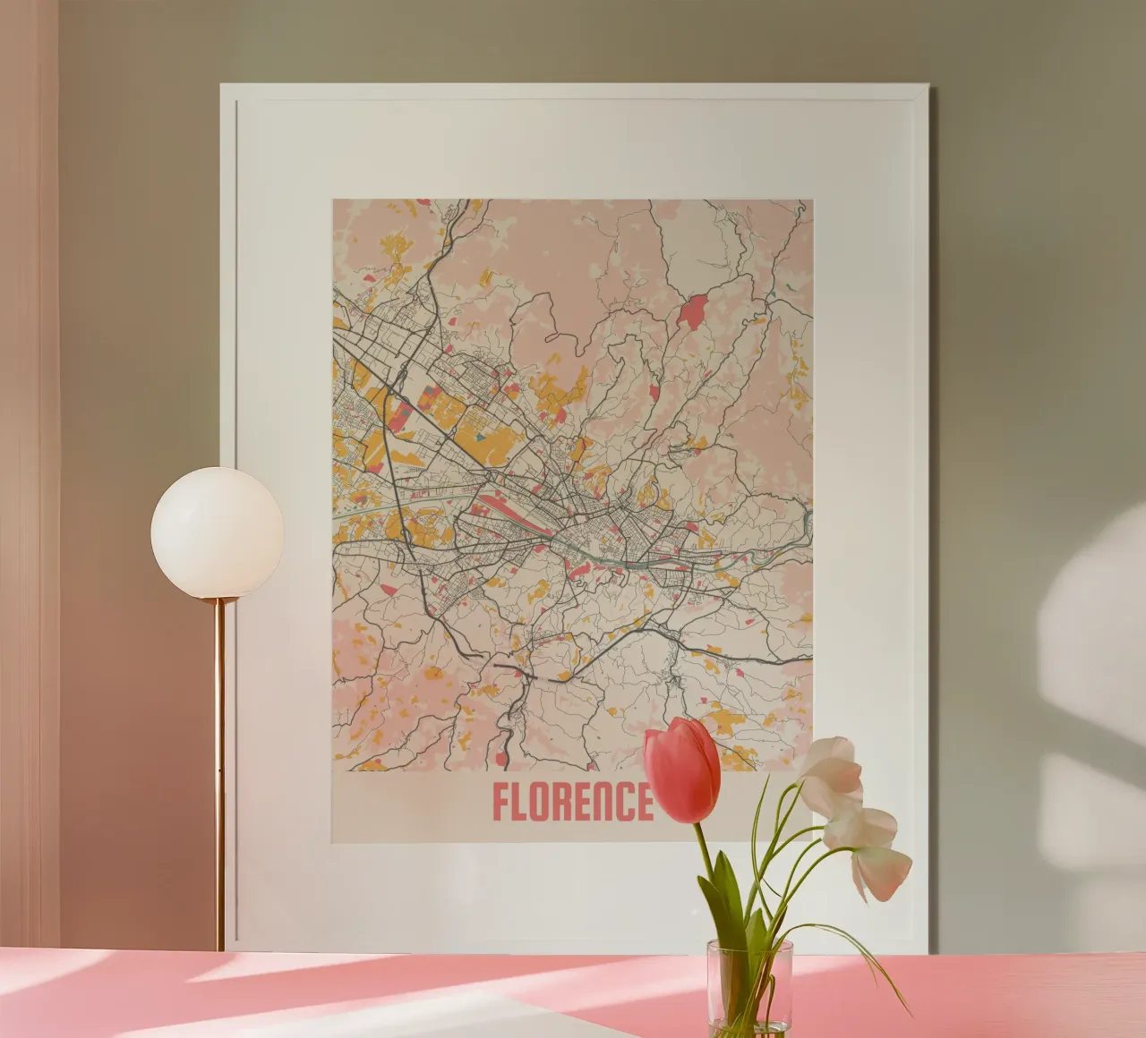 FLORENCE poster con telaio in legno da Travelstudio