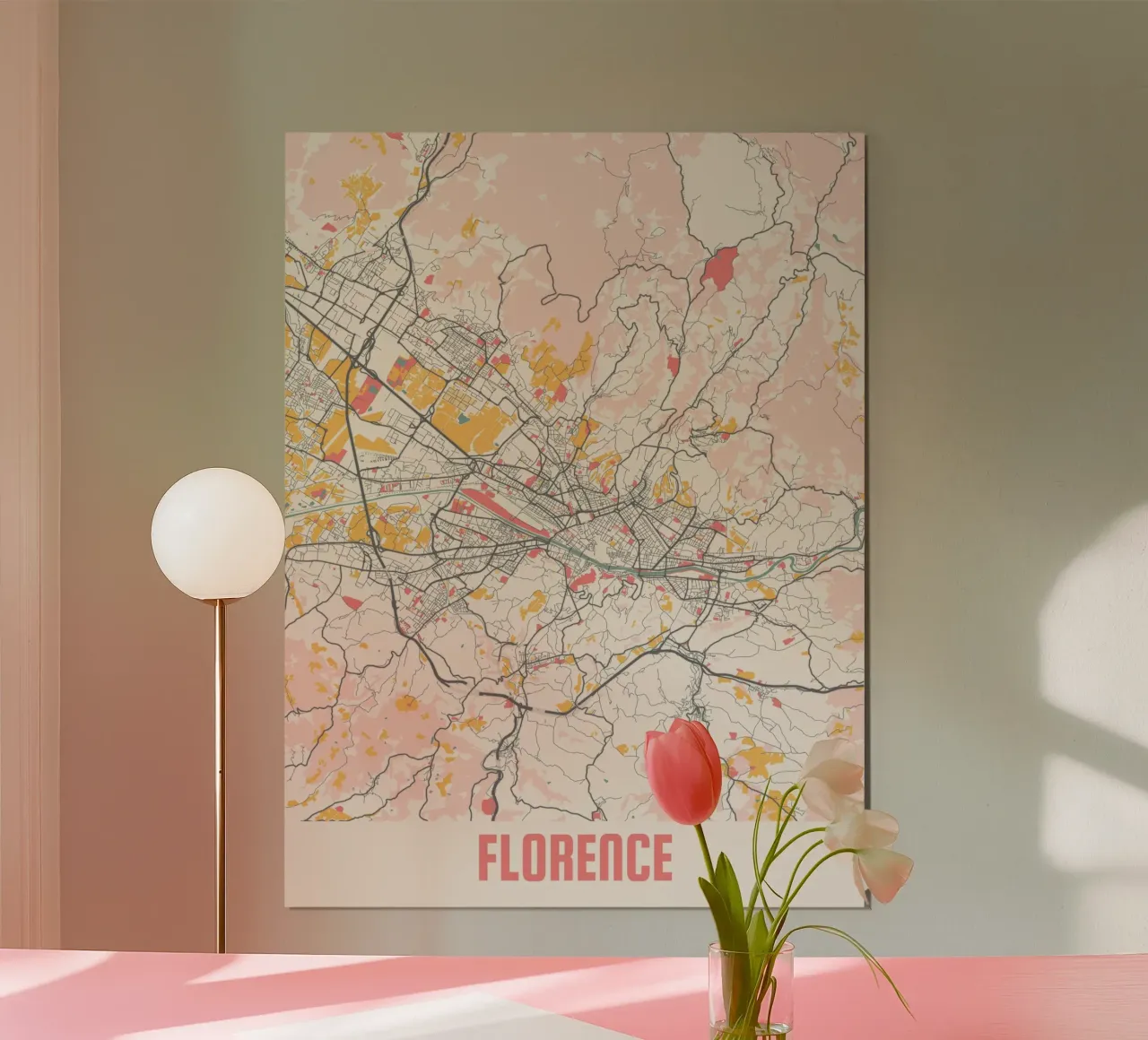 FLORENCE poster con telaio in legno da Travelstudio