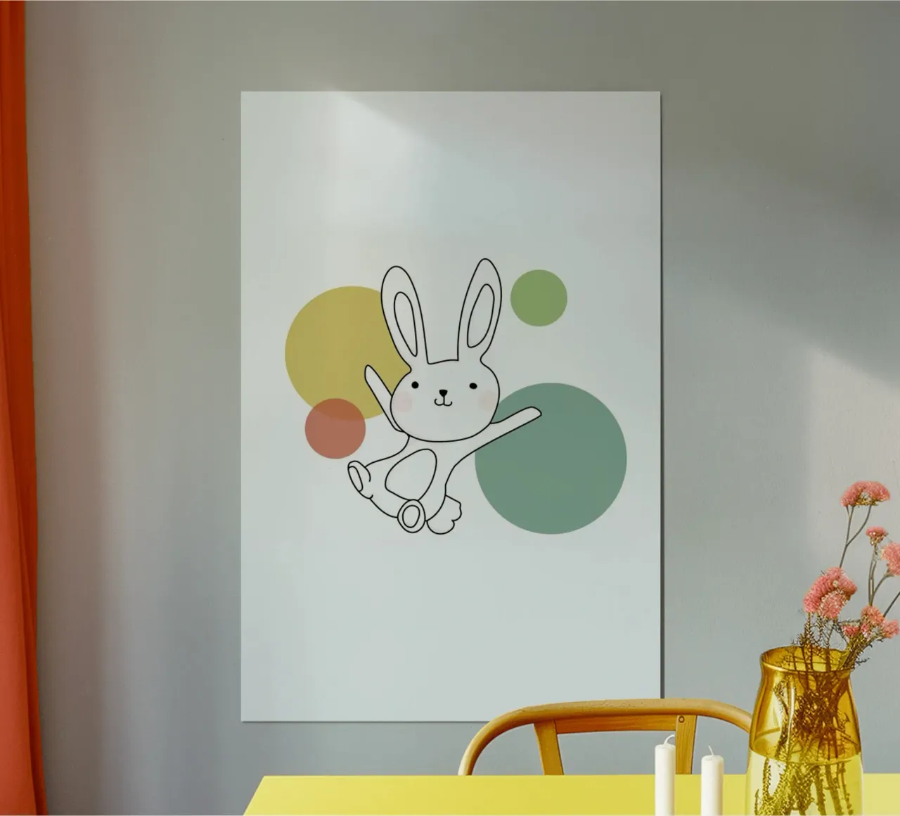 Space Rabbits Vega poster con telaio in legno da Christina Heitmann