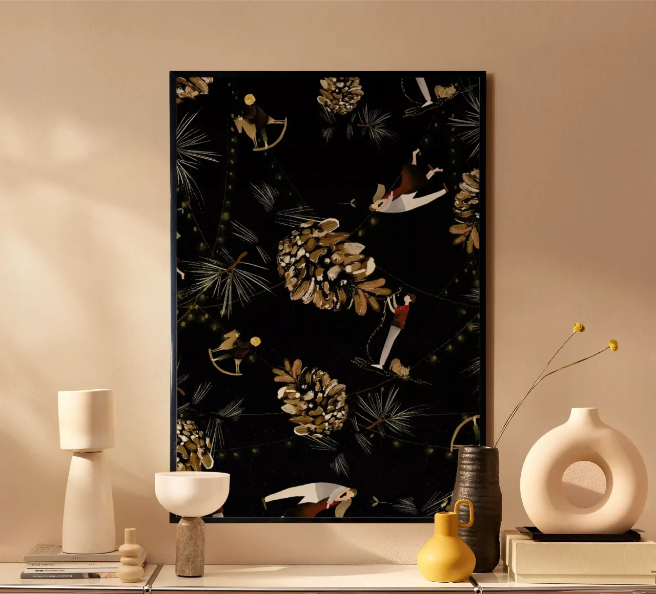 Christmas 5 poster con telaio in legno da Amalia Restrepo