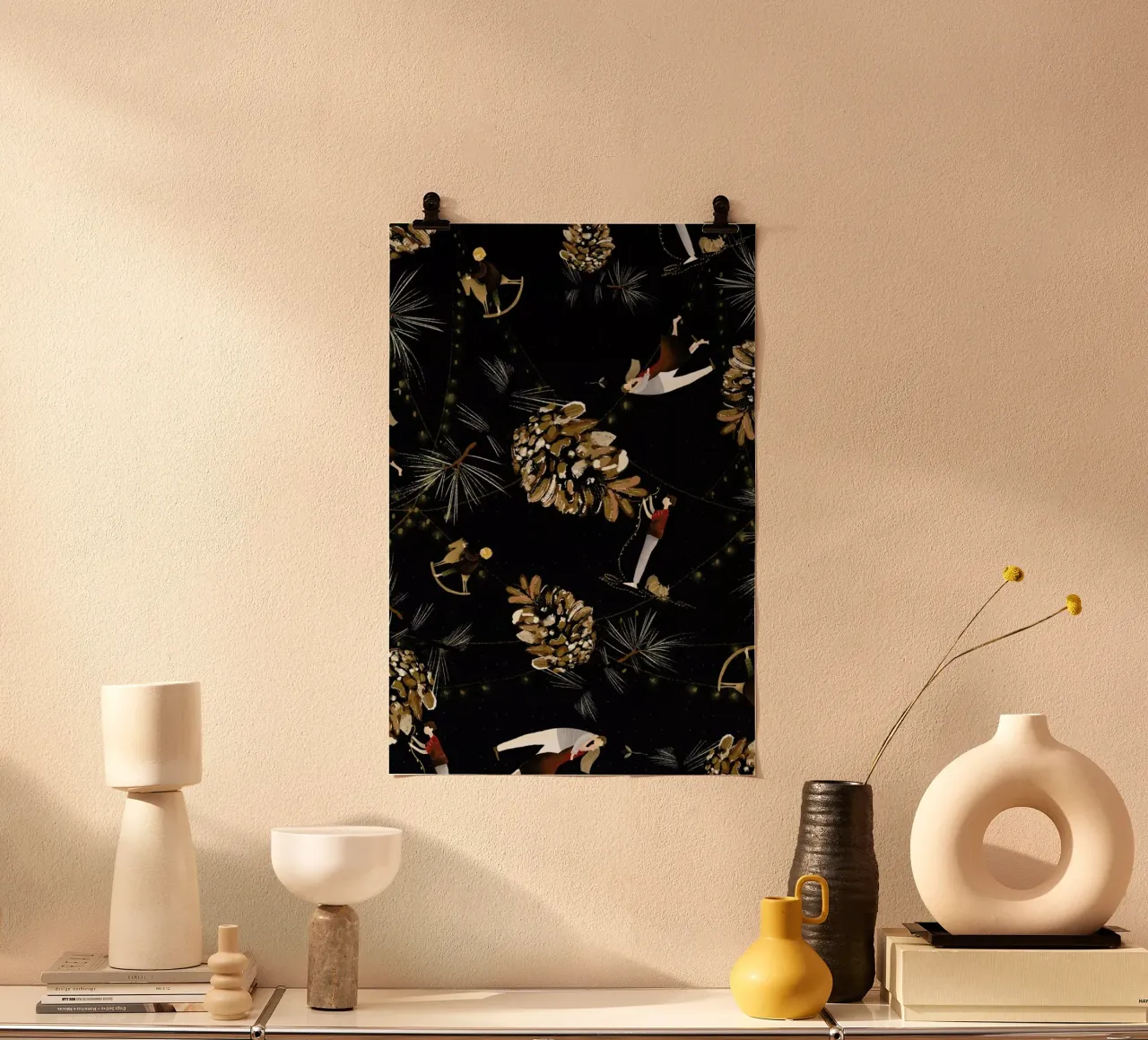 Christmas 5 poster con telaio in legno da Amalia Restrepo