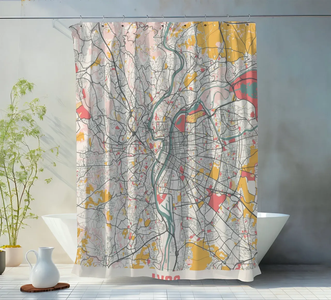 LYON shower curtain by Travelstudio