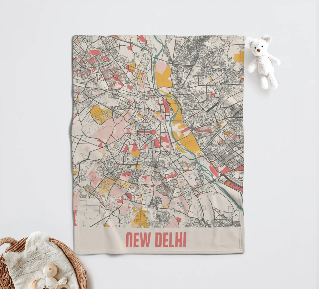 NEW DELHI fleece blanket by Travelstudio