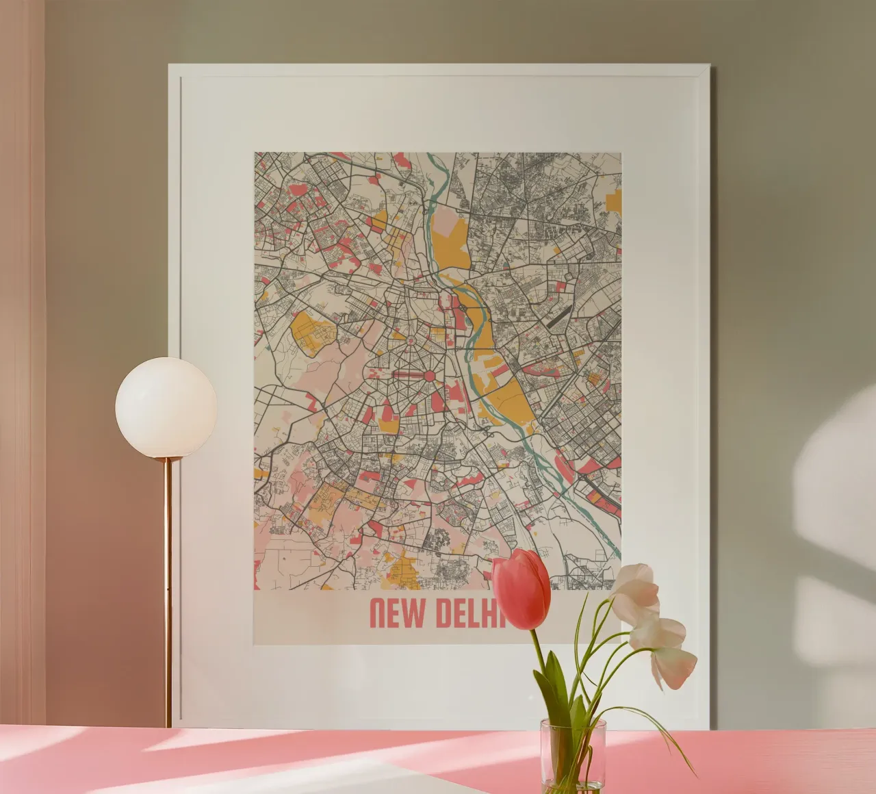NEW DELHI poster con telaio in legno da Travelstudio