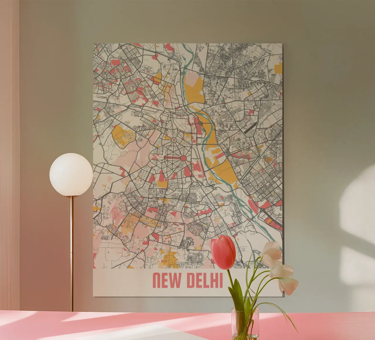 NEW DELHI poster con telaio in legno da Travelstudio