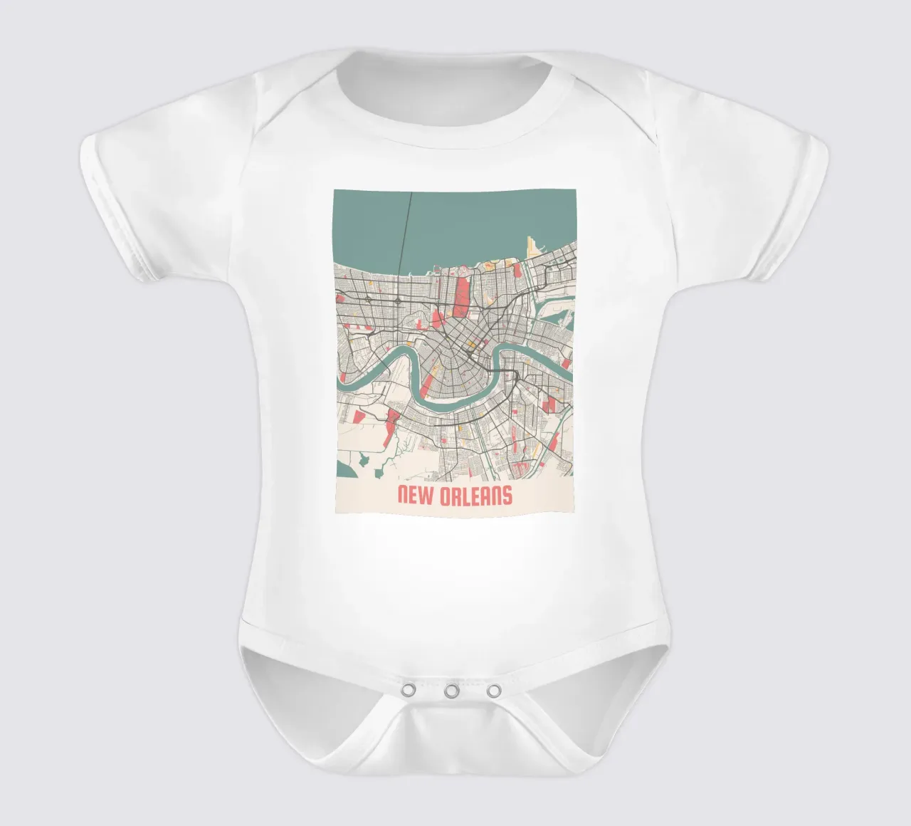 NEW ORLEANS body neonato maniche corte da Travelstudio
