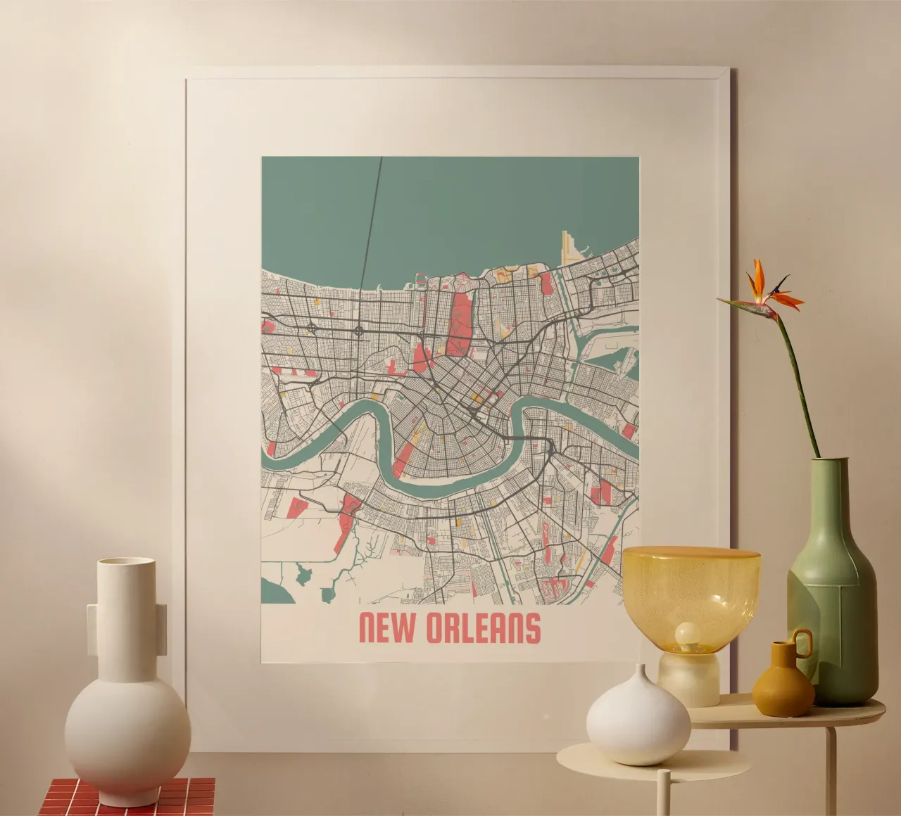 NEW ORLEANS poster con telaio in plastica da Travelstudio