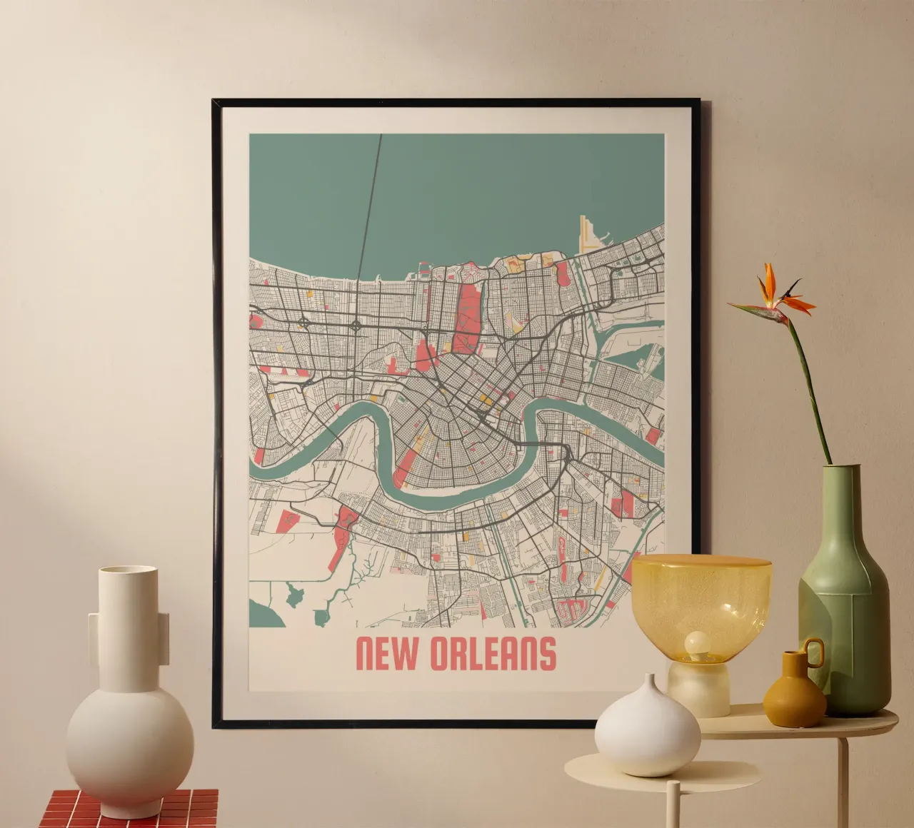 NEW ORLEANS poster con telaio in plastica da Travelstudio