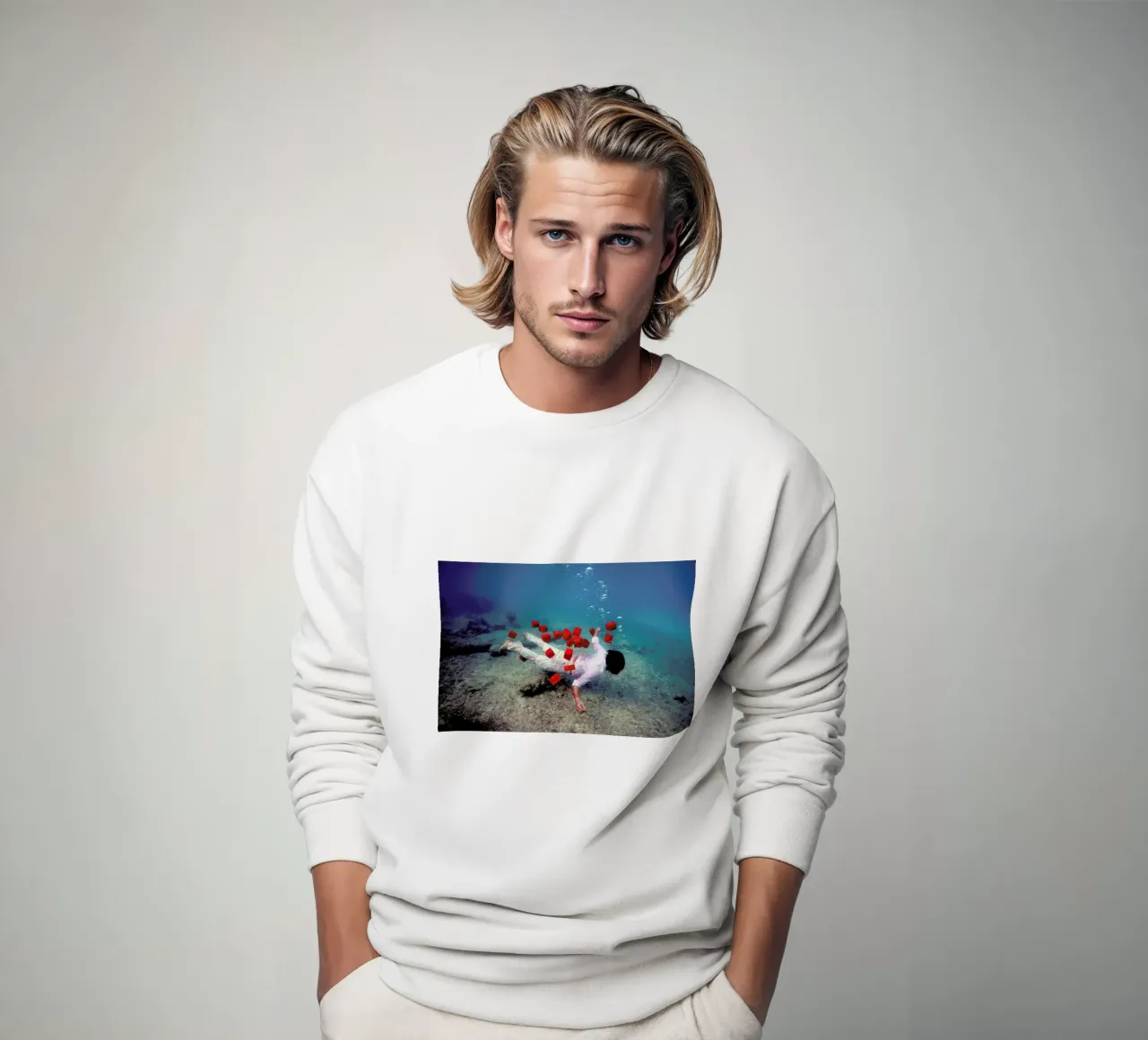 Red Squares sweatshirt by James Cooper