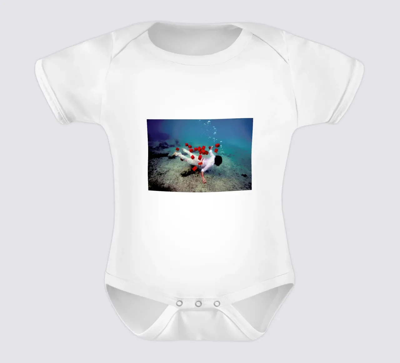 Red Squares body neonato maniche corte da James Cooper