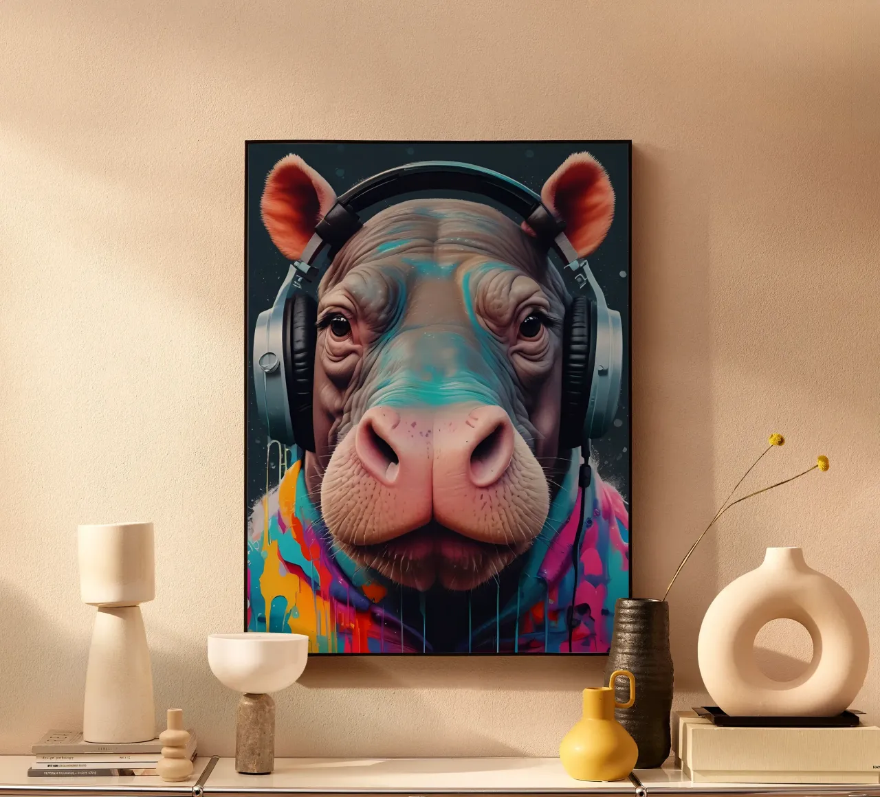 Ippopotamo in cuffia plexiglass da MakArena
