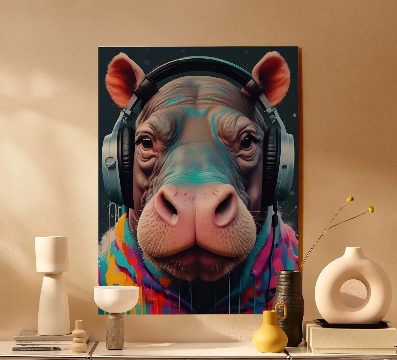 Ippopotamo in cuffia plexiglass da MakArena
