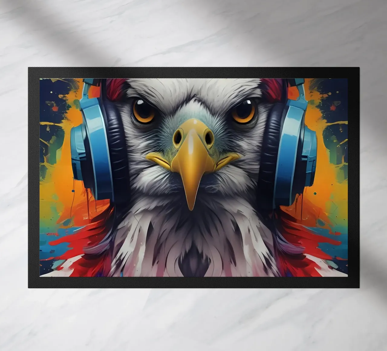 Falco con cuffie zerbino da MakArena