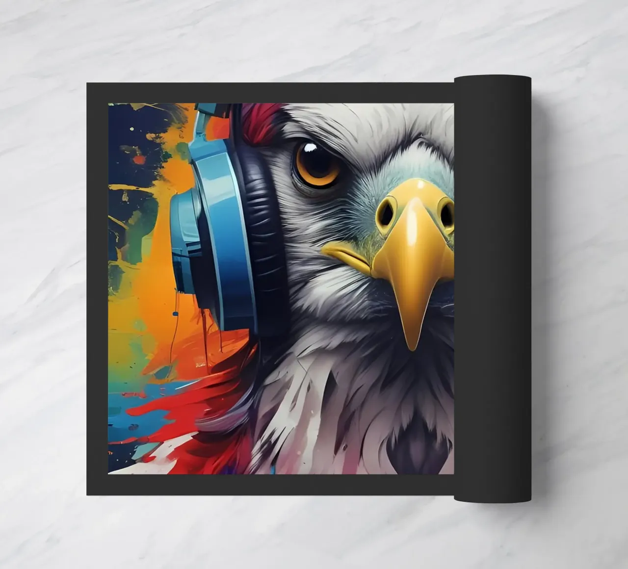 Falco con cuffie zerbino da MakArena
