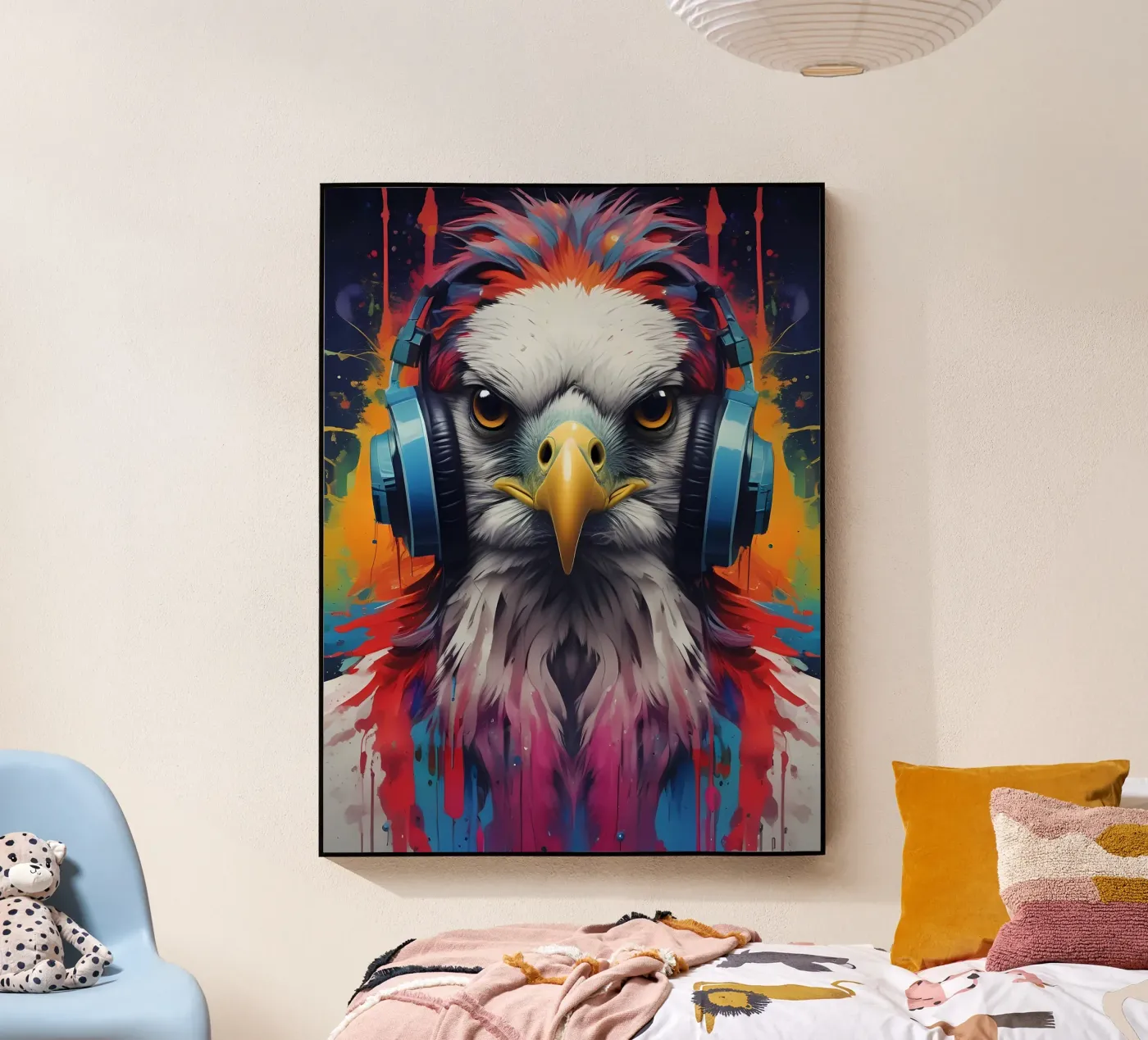 Falco con cuffie plexiglass da MakArena