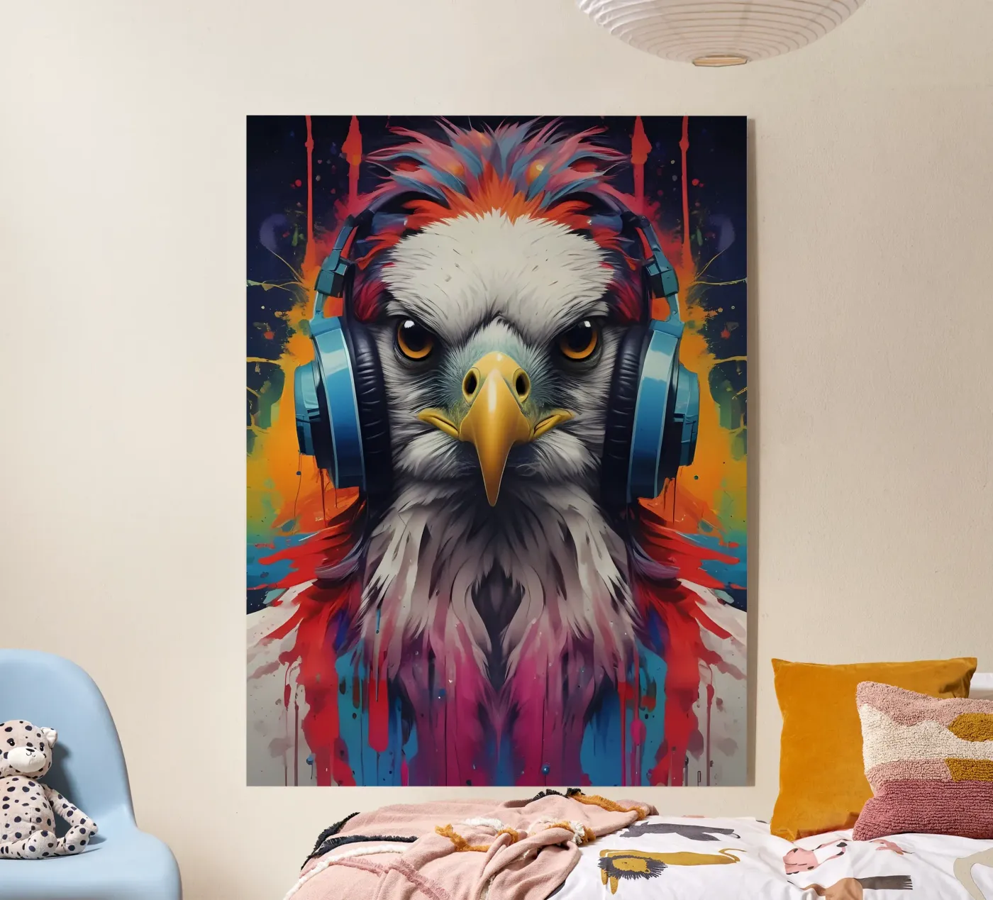 Falco con cuffie plexiglass da MakArena