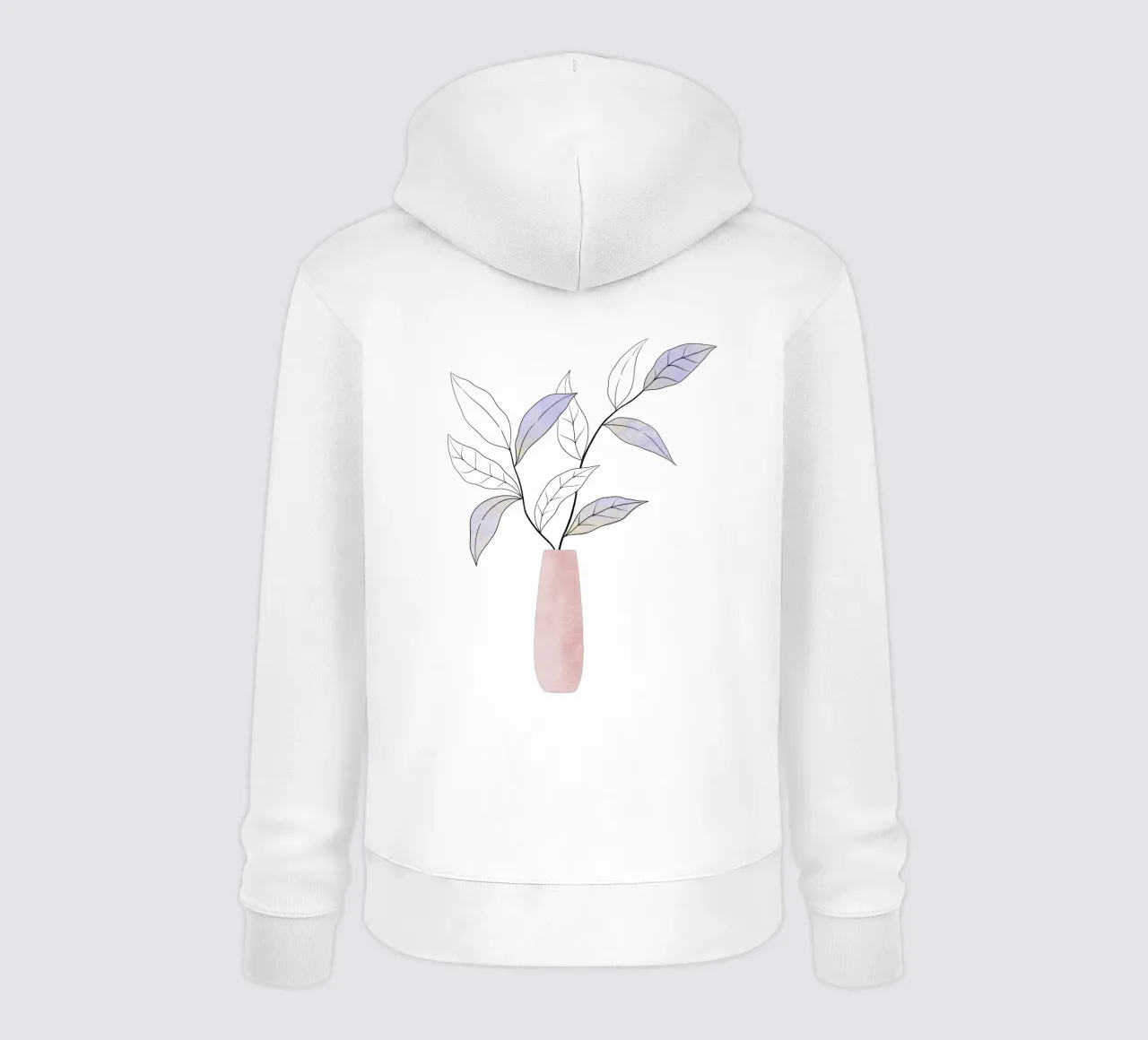 Ramo in vaso. Line art botanica in pastello. felpa con cappuccio da CalliLetters