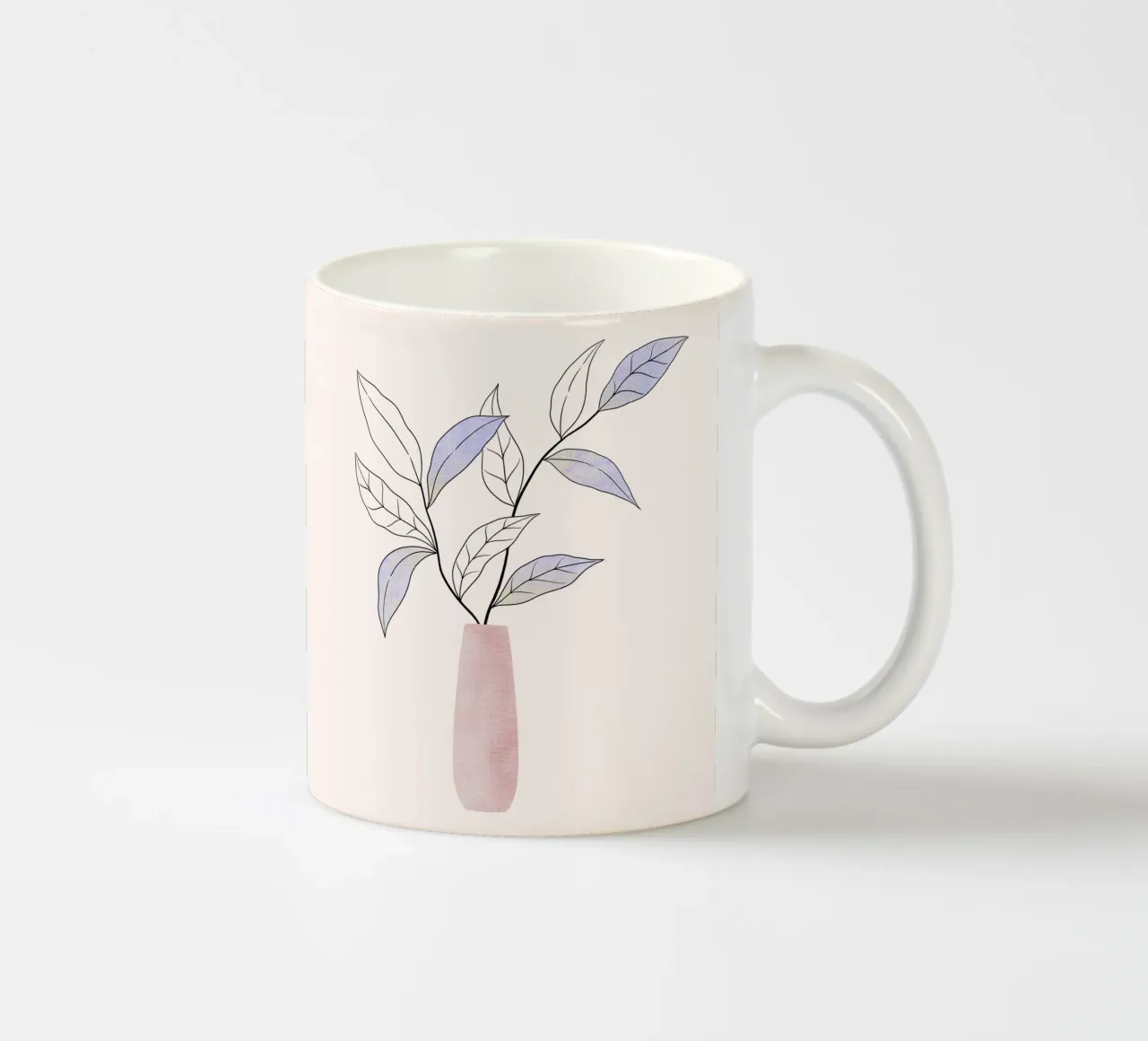 Ramo in vaso. Line art botanica in pastello. tazza in ceramica da CalliLetters