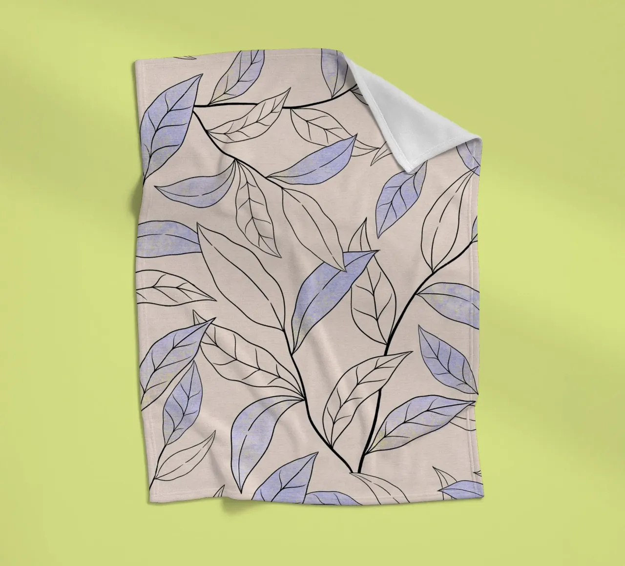 Zweig in Vase. Botanical Line Art in Pastell. Fleecedecke von CalliLetters