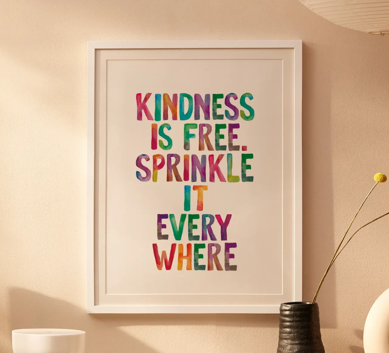 La gentilezza è gratuita, cospargetela ovunque Regenbogen Design poster da THE MOTIVATED TYPE