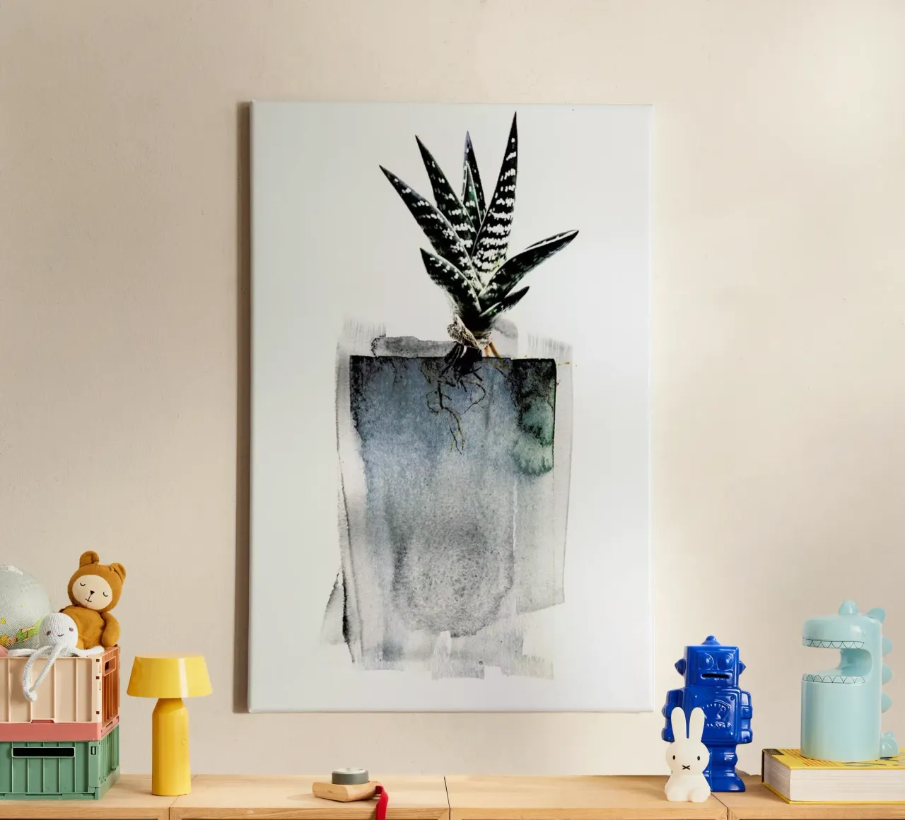Aloe canvas met Baklijst van Shot By Clint