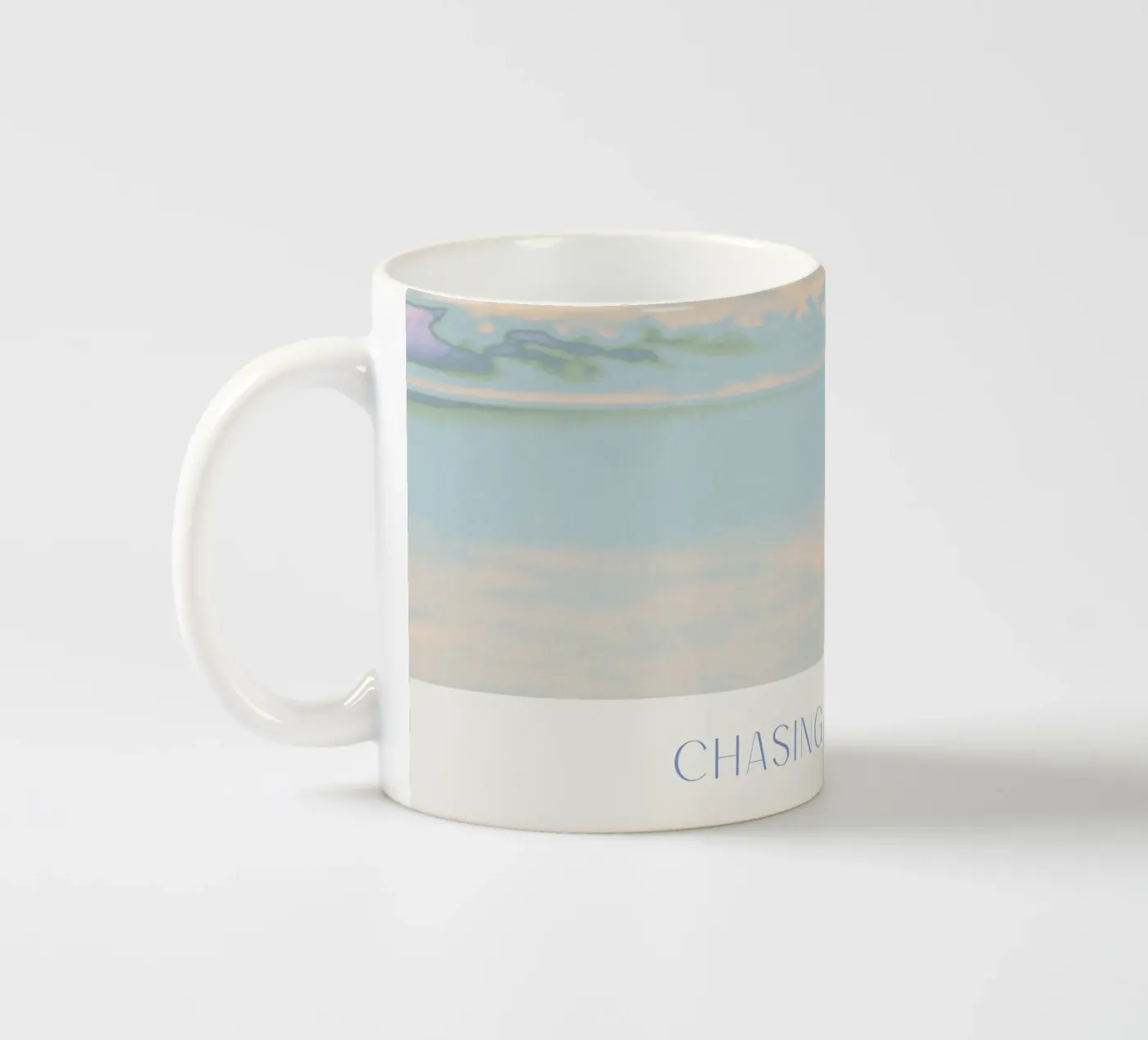 Chasing Clouds ceramic mug by treechild