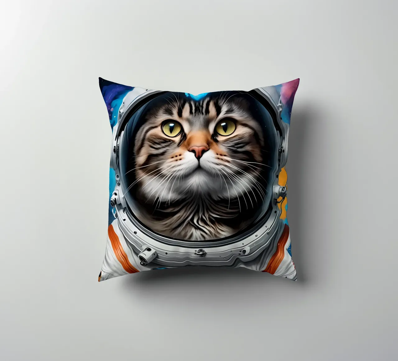 Astronaut cat decorative cushion by MakArena