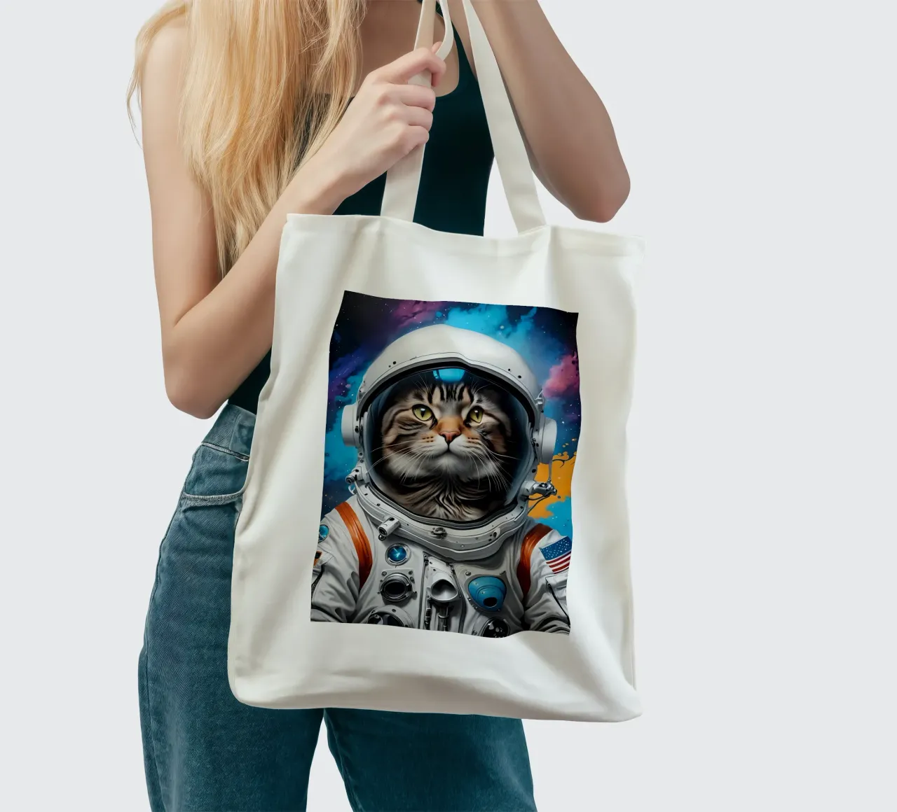 Astronaut cat tote bag by MakArena