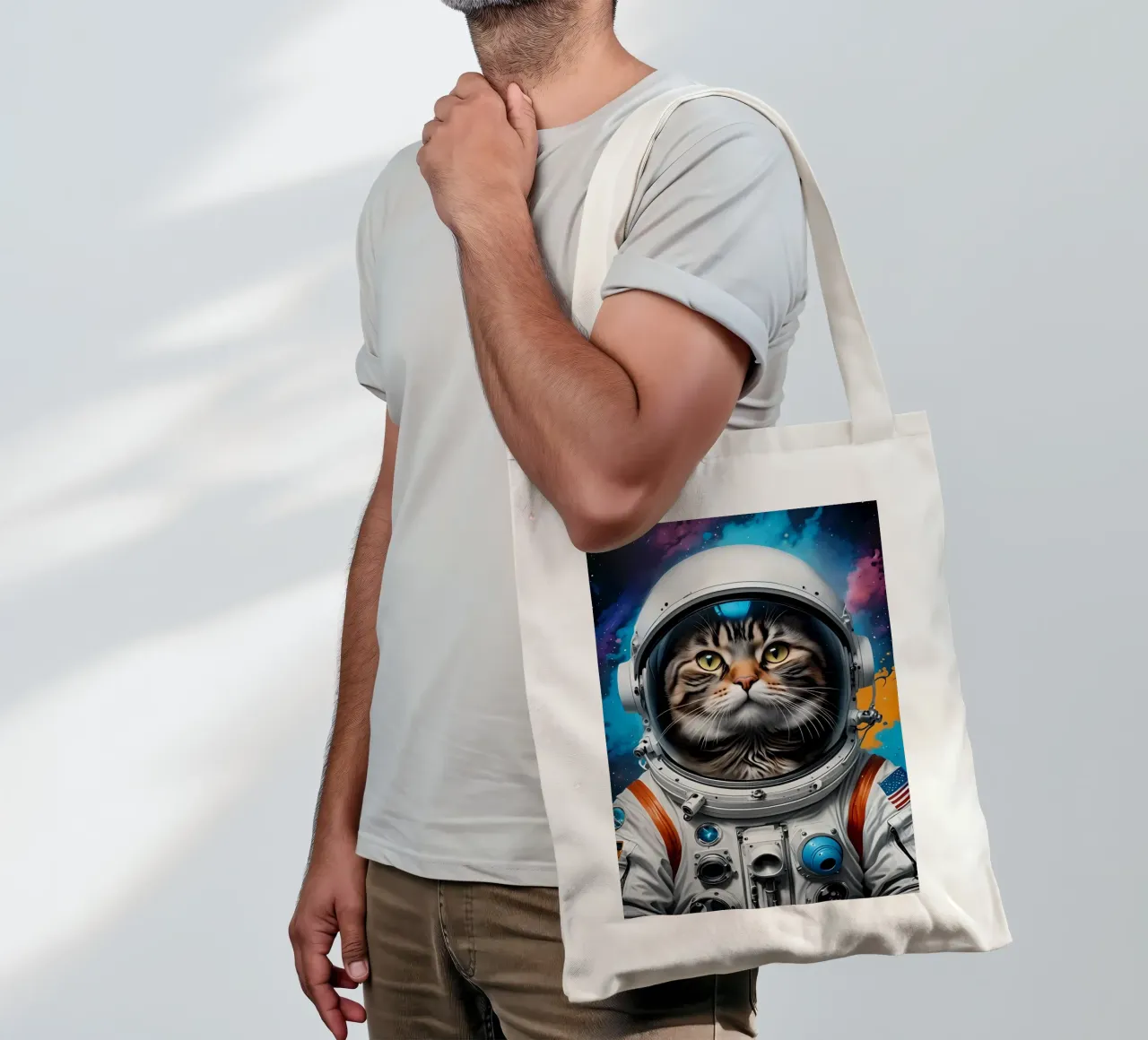 Astronaut cat tote bag by MakArena