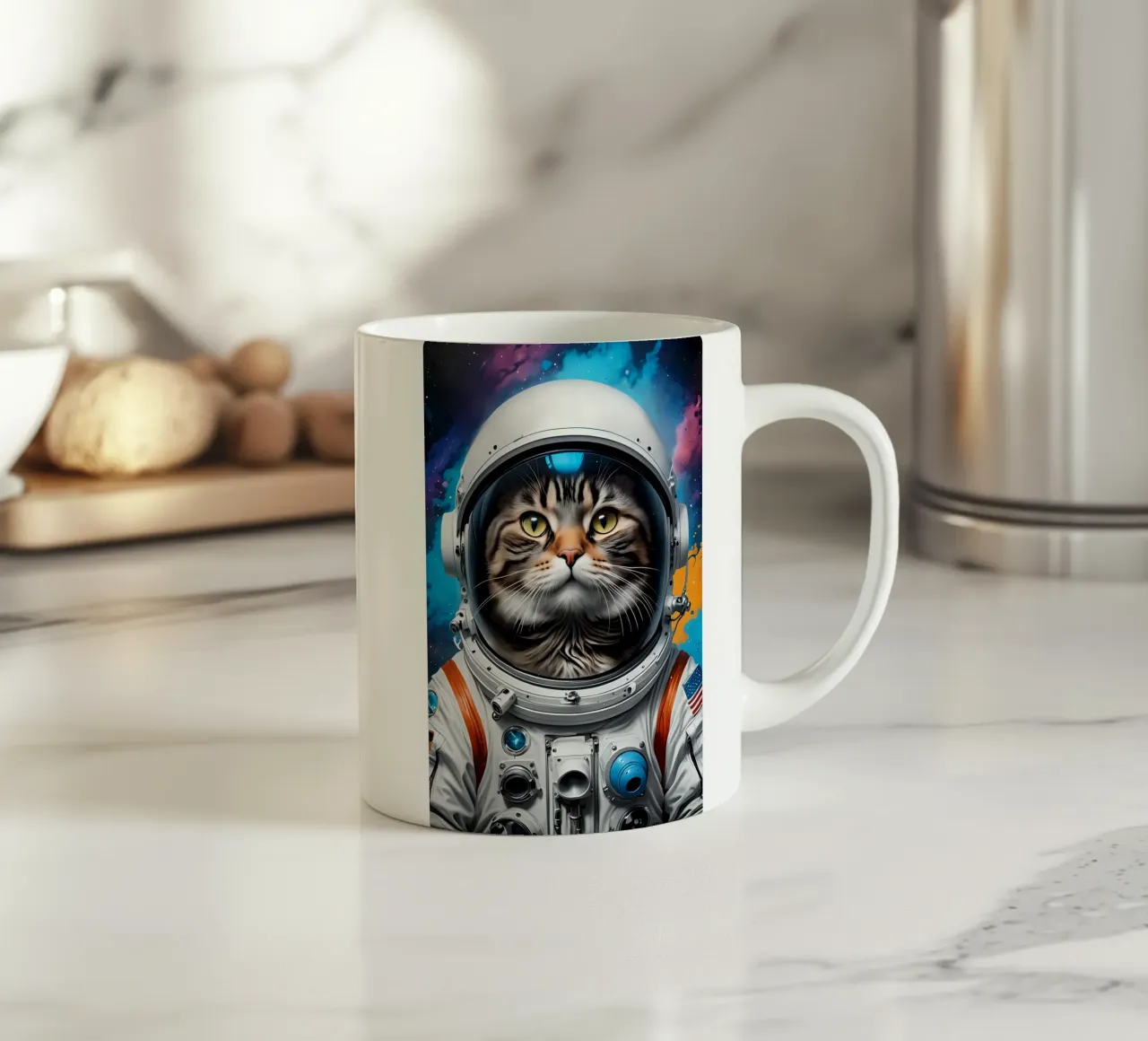 Gatto astronauta tazza in ceramica da MakArena