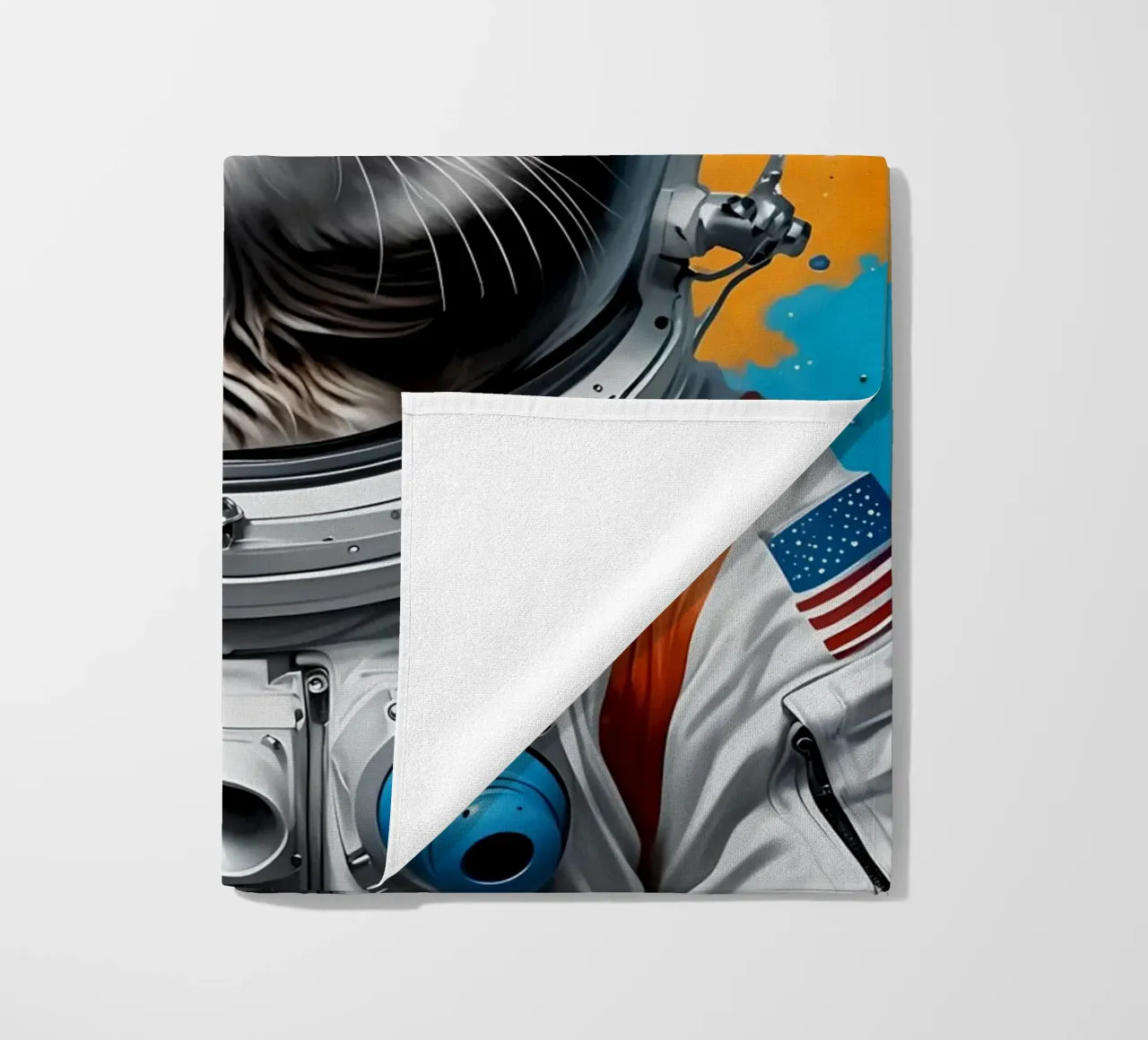 Astronaut cat beach towel by MakArena