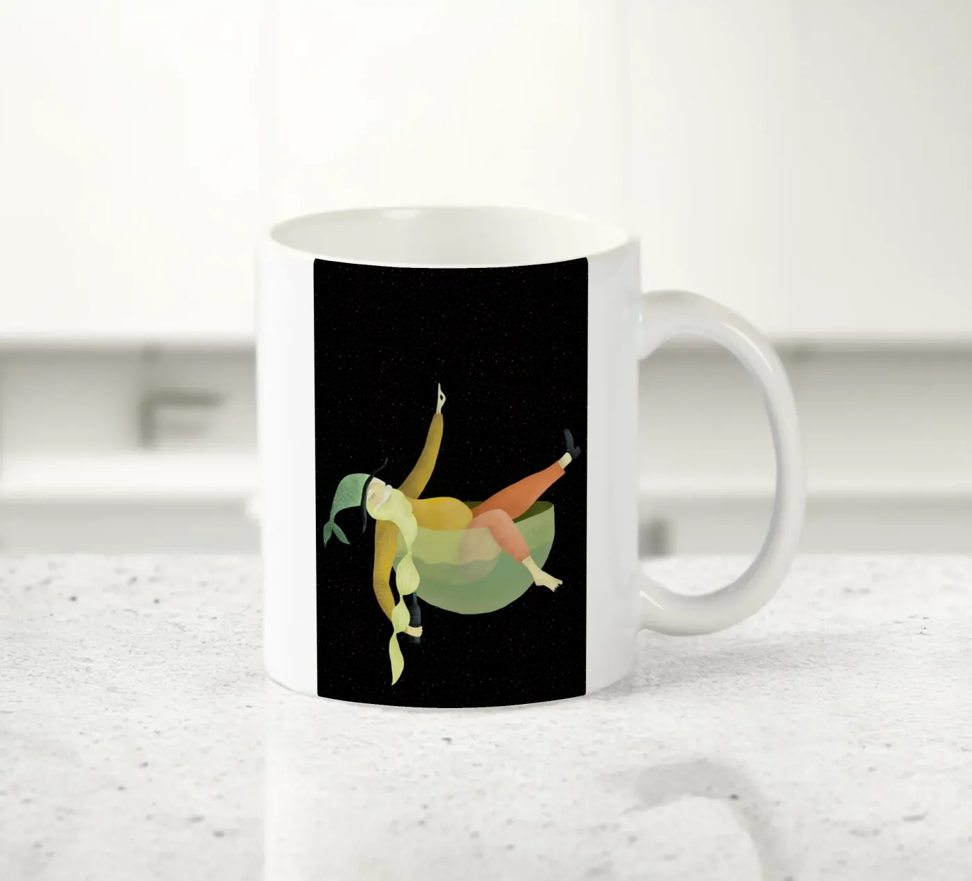 Drunk ceramic mug by Amalia Restrepo