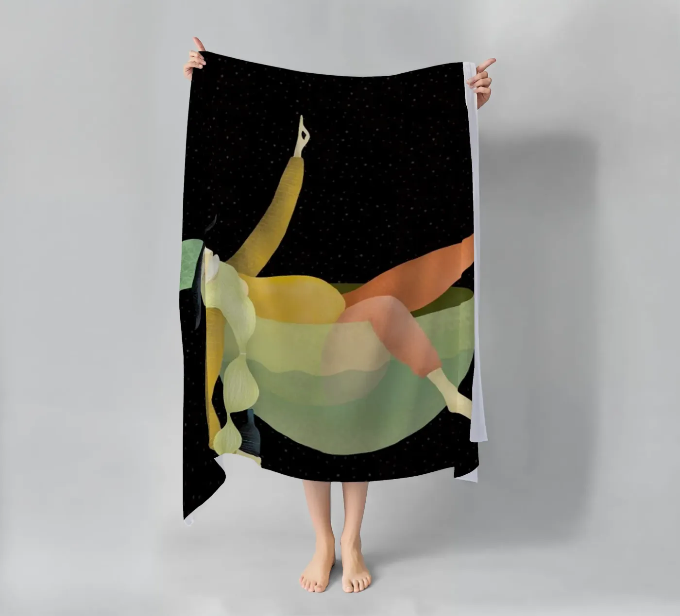 Drunk beach towel by Amalia Restrepo
