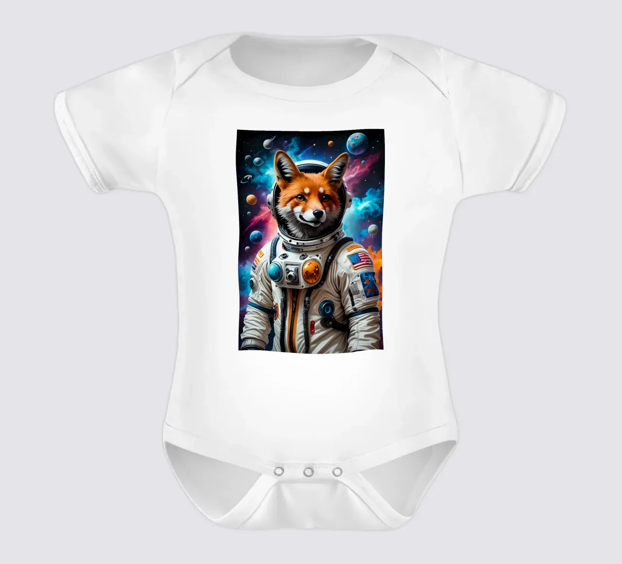 Astronaut fuchsig Kurzarm Babybody von MakArena