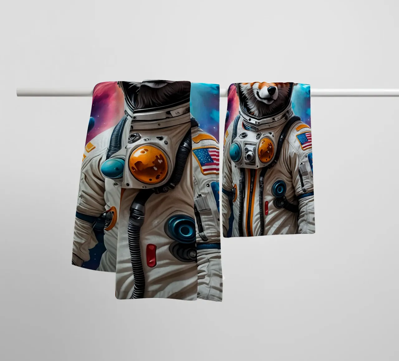 Volpe astronauta asciugamano da bagno da MakArena