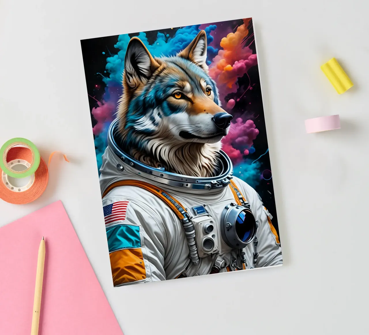Astronaut wolfy notebook by MakArena