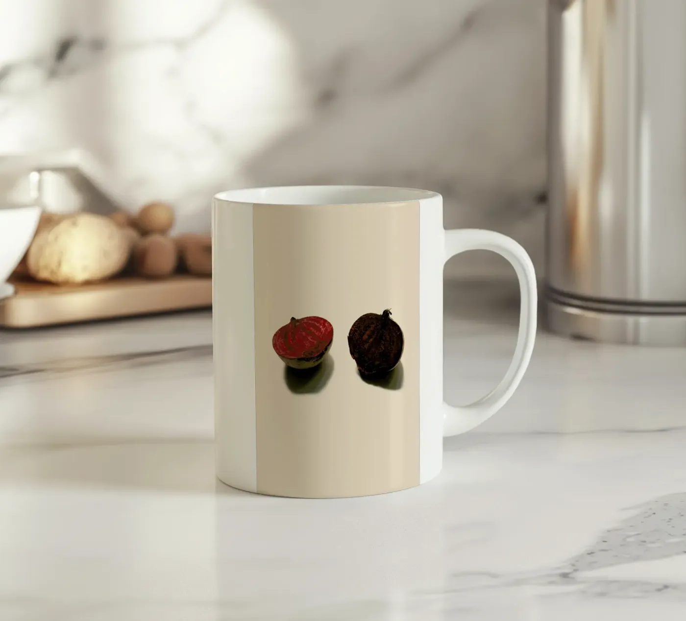 Red Beetroots ceramic mug by Elena Veronese