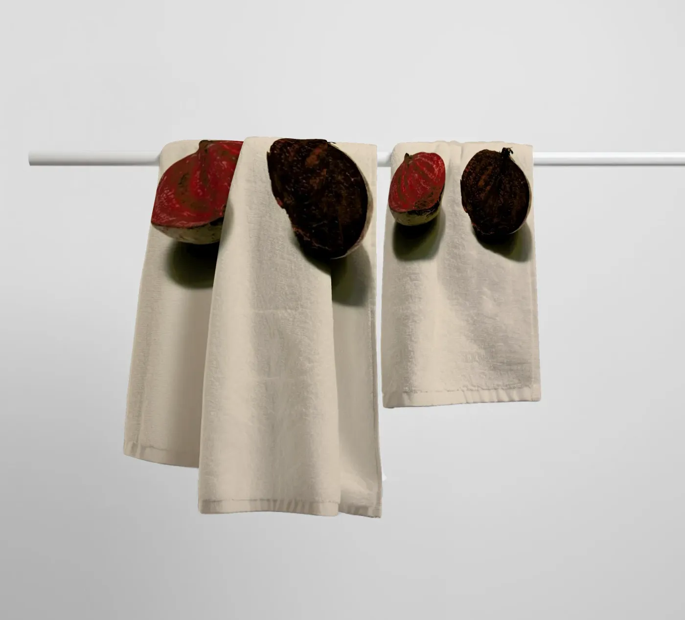 Red Beetroots towel by Elena Veronese
