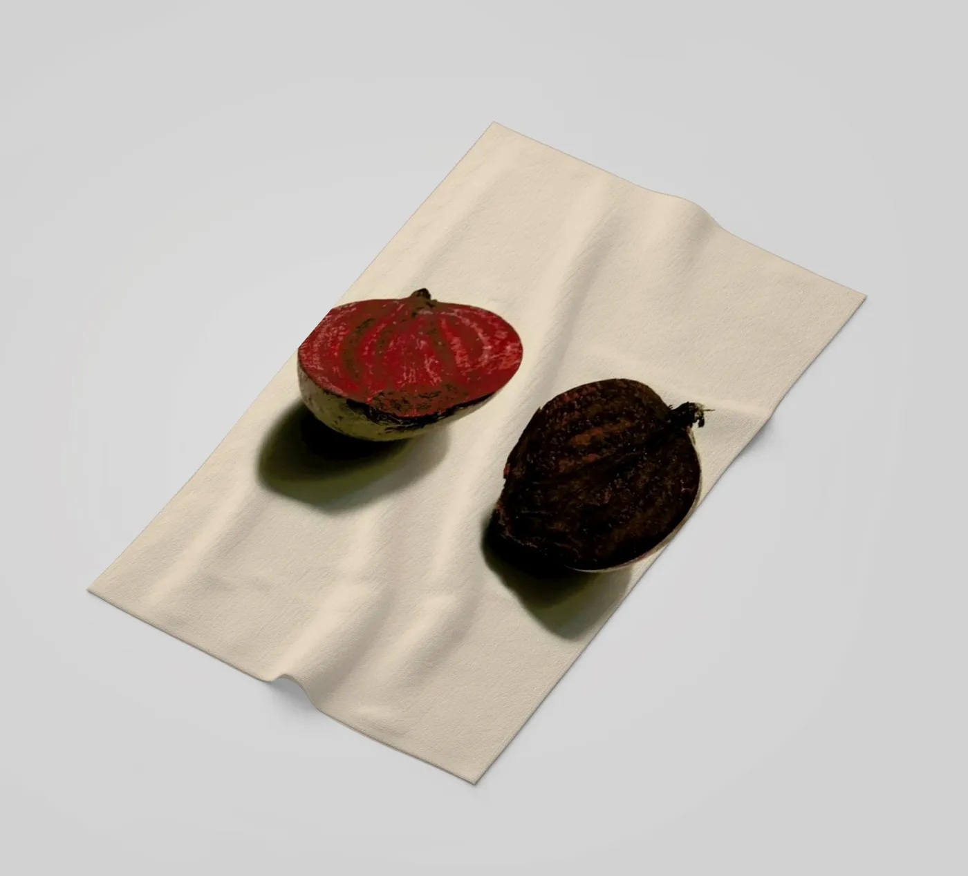 Red Beetroots beach towel by Elena Veronese