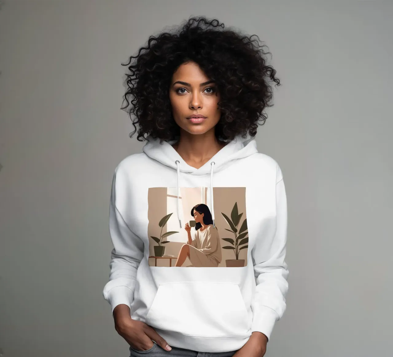 Calma mattutina felpa con cappuccio da Maison Solis