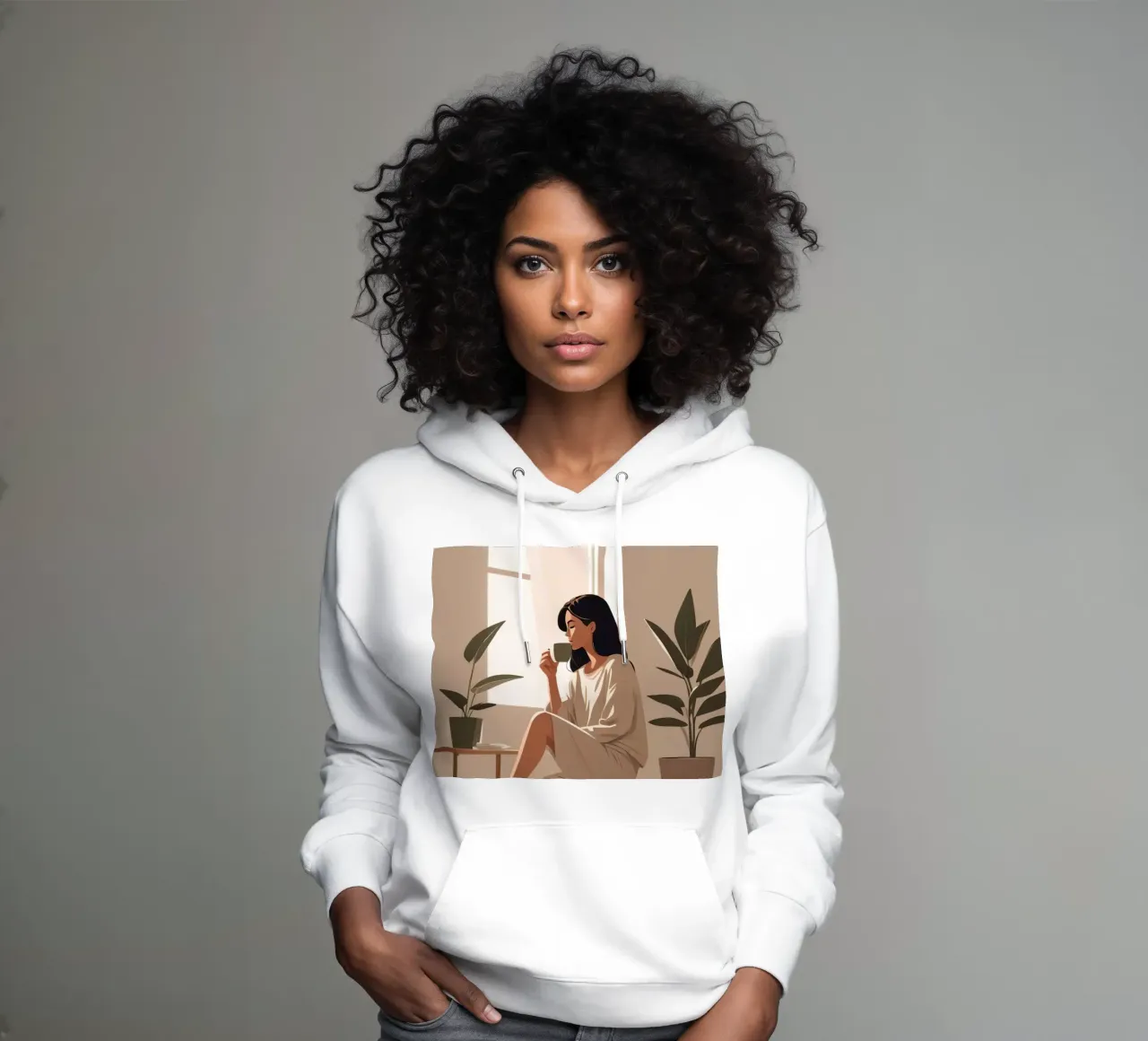 Calma mattutina felpa con cappuccio da Maison Solis