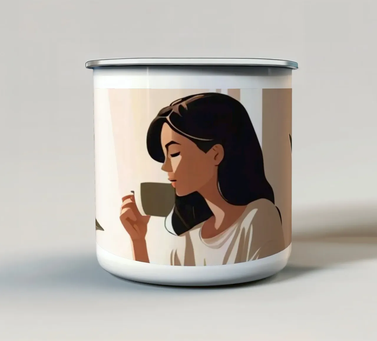 Calma mattutina tazza in smalto da Maison Solis