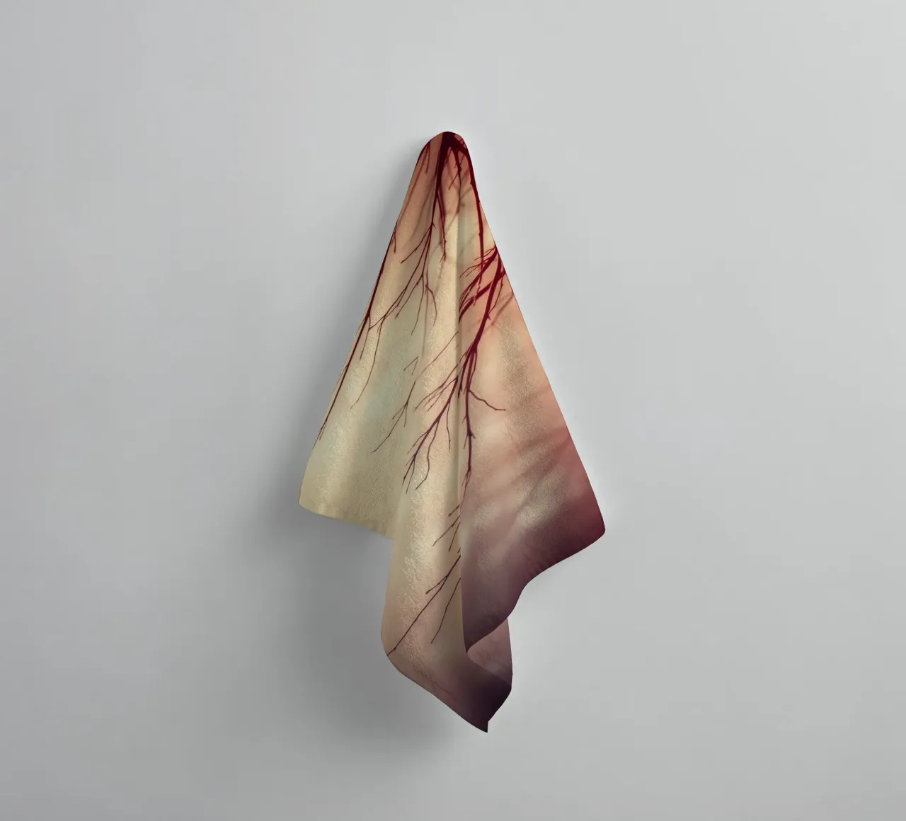 a softly blurred background with graceful tree branches towel by DesignDoodle
